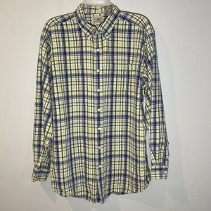 L.L.Bean Plaid Long Sleeve Button Down Shirt Mens Large Tall